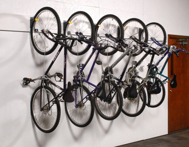 wall hung mountain bike storage